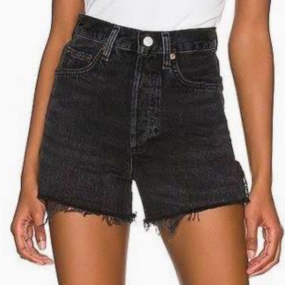 AGOLDE Dee Vintage High-Rise Jean Shorts | Black Wash | Multiple Sizes - Picture 1 of 8
